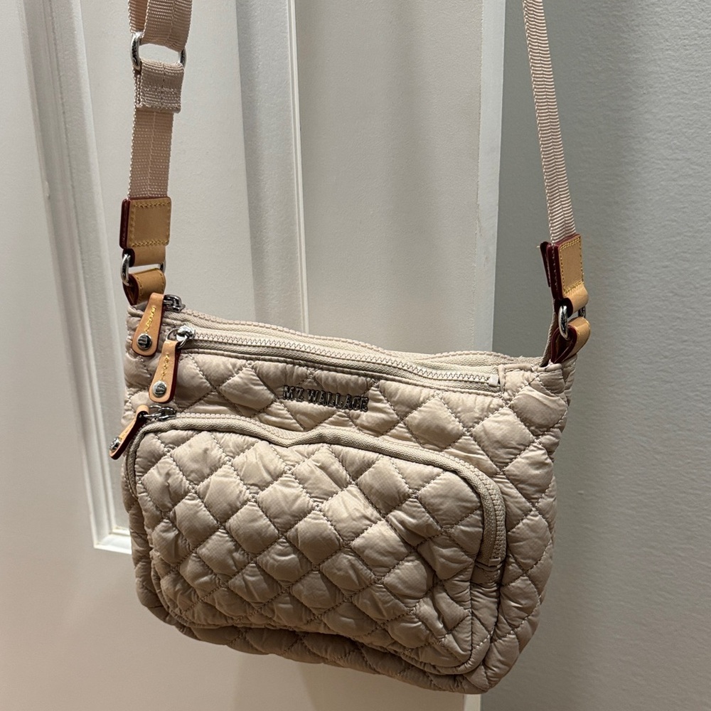 MZ Wallace Quilted Tan Crossbody Bag